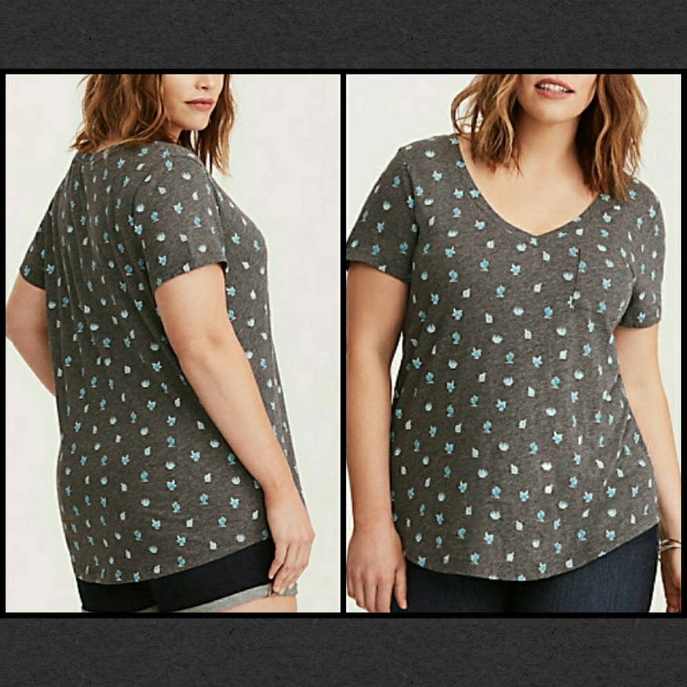Torrid - Charcoal Cactus T-Shirt